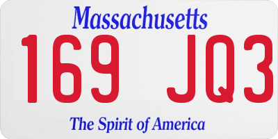 MA license plate 169JQ3