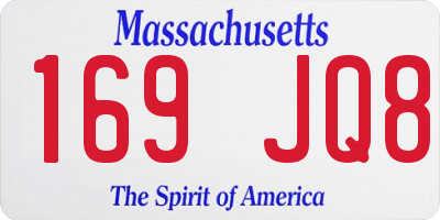 MA license plate 169JQ8