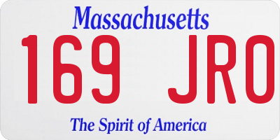 MA license plate 169JR0