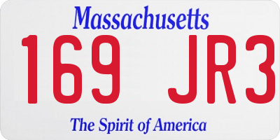 MA license plate 169JR3