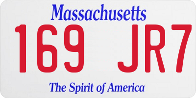 MA license plate 169JR7