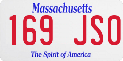 MA license plate 169JS0