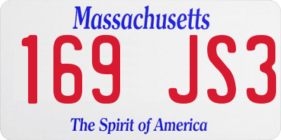 MA license plate 169JS3