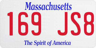 MA license plate 169JS8