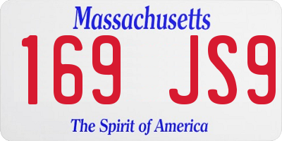 MA license plate 169JS9