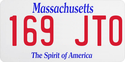 MA license plate 169JT0