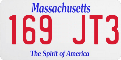 MA license plate 169JT3