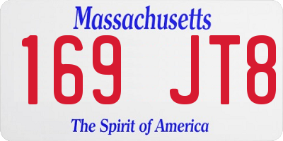 MA license plate 169JT8