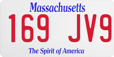MA license plate 169JV9