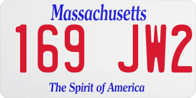 MA license plate 169JW2