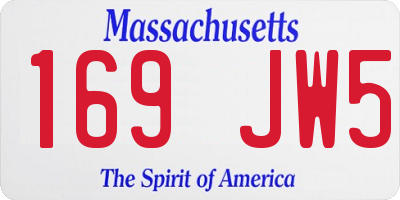 MA license plate 169JW5