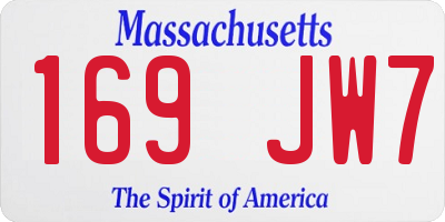 MA license plate 169JW7