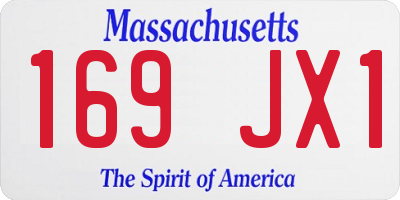 MA license plate 169JX1