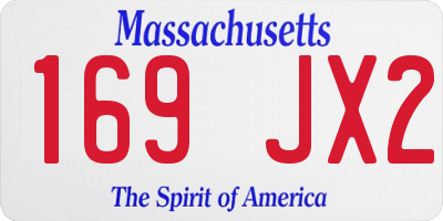 MA license plate 169JX2