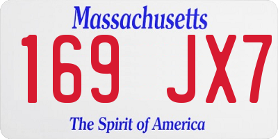 MA license plate 169JX7