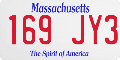 MA license plate 169JY3