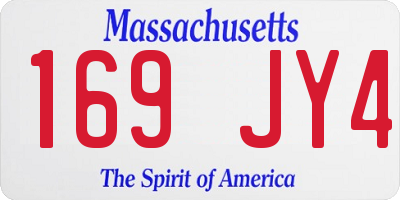 MA license plate 169JY4