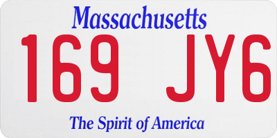 MA license plate 169JY6