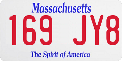 MA license plate 169JY8