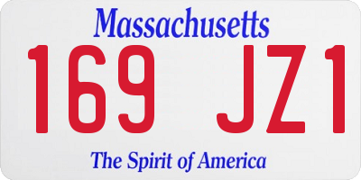 MA license plate 169JZ1