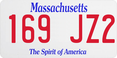 MA license plate 169JZ2