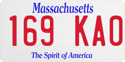 MA license plate 169KA0
