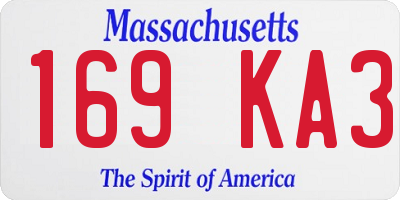 MA license plate 169KA3