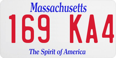 MA license plate 169KA4