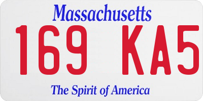 MA license plate 169KA5