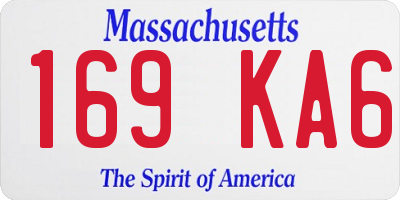 MA license plate 169KA6