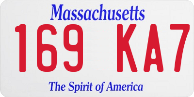MA license plate 169KA7