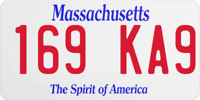 MA license plate 169KA9