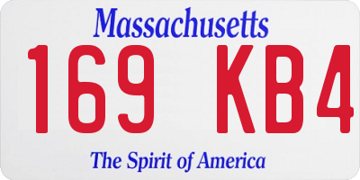MA license plate 169KB4