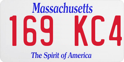 MA license plate 169KC4