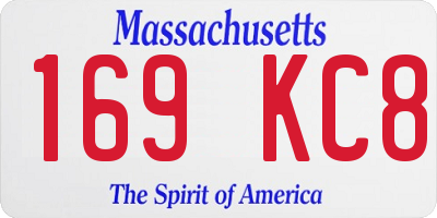 MA license plate 169KC8