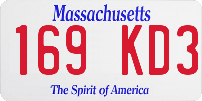 MA license plate 169KD3