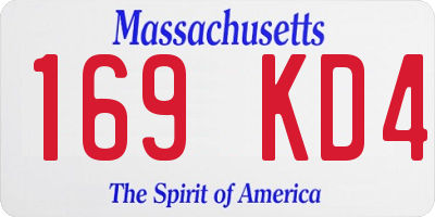 MA license plate 169KD4