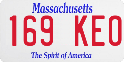 MA license plate 169KE0