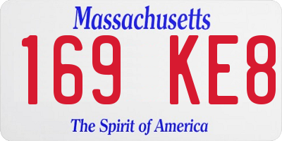 MA license plate 169KE8