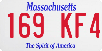 MA license plate 169KF4