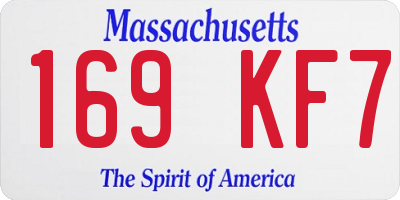 MA license plate 169KF7