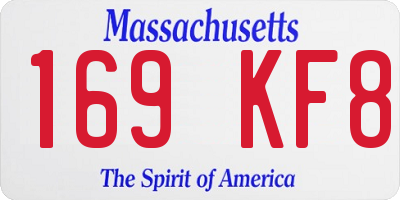 MA license plate 169KF8