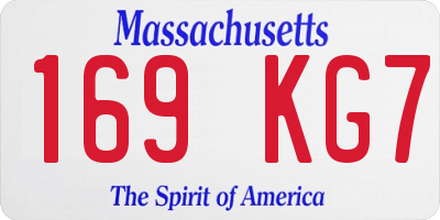 MA license plate 169KG7