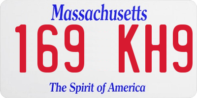 MA license plate 169KH9