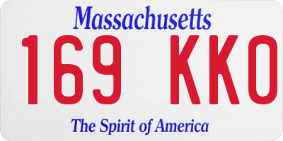 MA license plate 169KK0