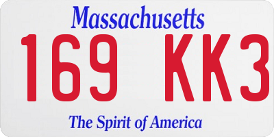 MA license plate 169KK3