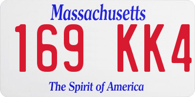 MA license plate 169KK4