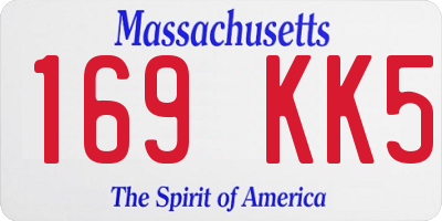 MA license plate 169KK5