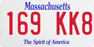 MA license plate 169KK8