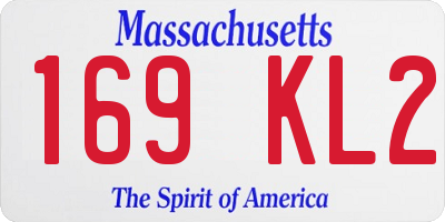 MA license plate 169KL2